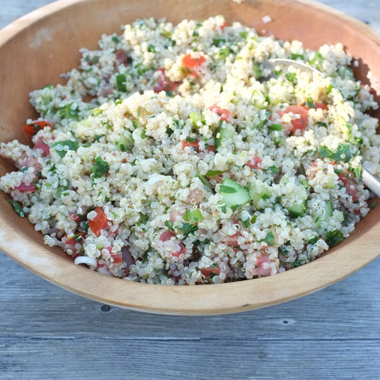 Quinoa Salad with Cucumber,  Tomato and Mint